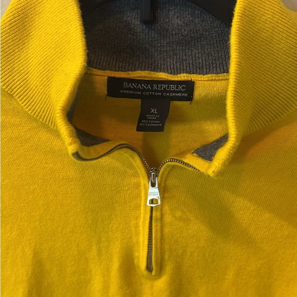 Banana Republic Yellow Men's Cotton Cashmere Sweater size XL
